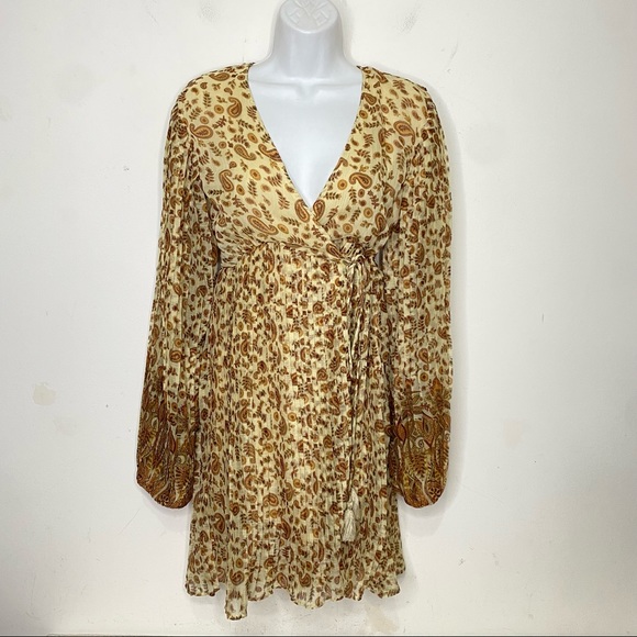 ANTHROPOLOGIE By Let Me Be Shyla Pleated Mini Dress Size small - Picture 2 of 15